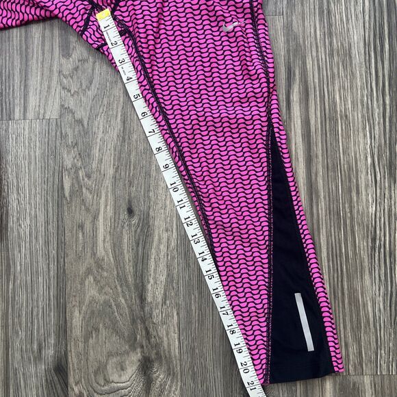 Nike Dri Fit Crop Athletic Leggings Geometric Pink Size XS Running Y2K - Picture 4 of 6
